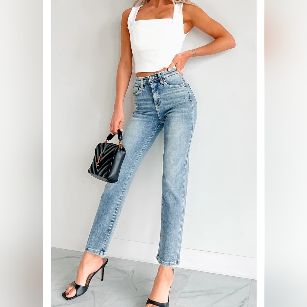 PACSUN WOMEN'S ULTRA HIGH RISE SLIM BUTTON FLY JEANS SIZE 26 NWT